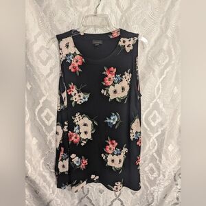 J.Jill Black Floral Cotton Tank